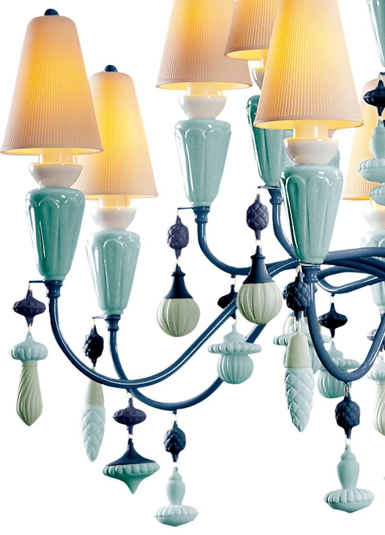 Ivy and Seed 20 Lights Chandelier. Medium Model. Ocean (US