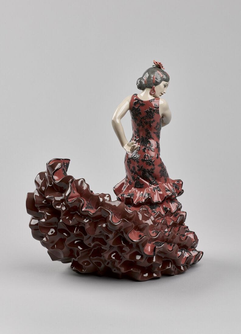 Flamenco Flair Woman Sculpture. Red in Lladró