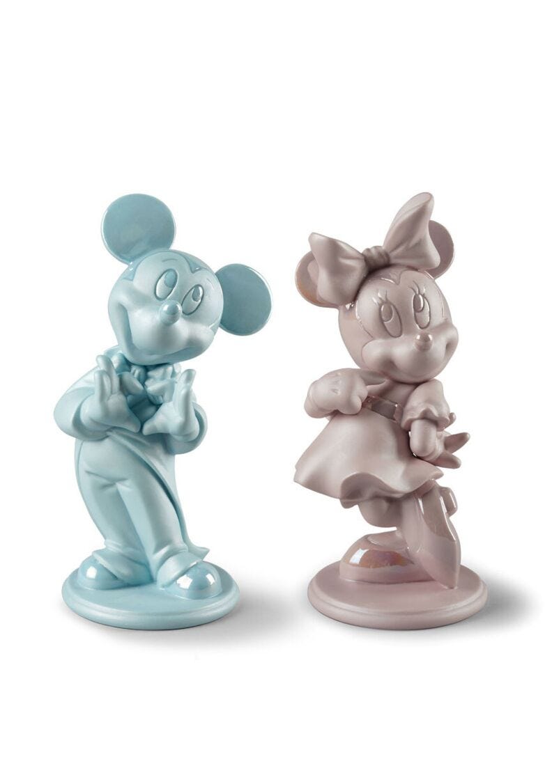 Set Mickey & Minnie. Glazed in Lladró