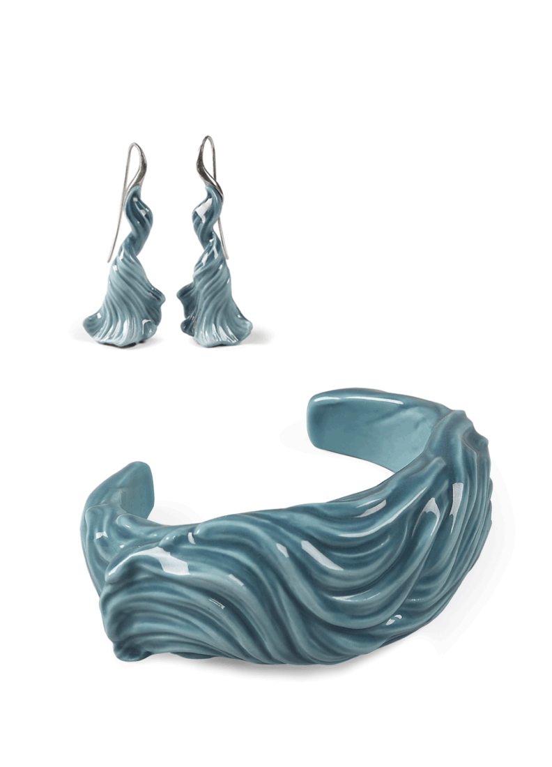 Aquarium Earrings & Cuff Set in Lladró