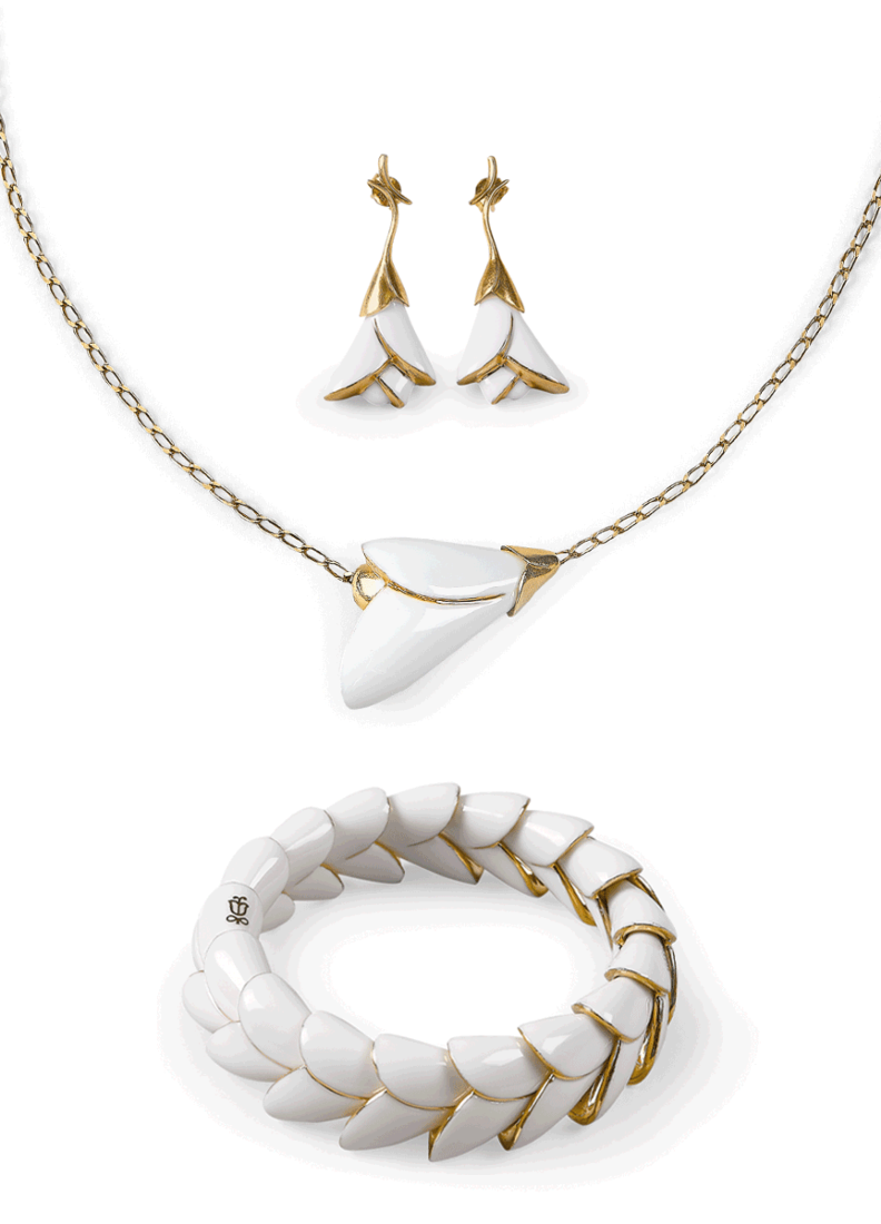 Heliconia White 3 Pieces Set in Lladró