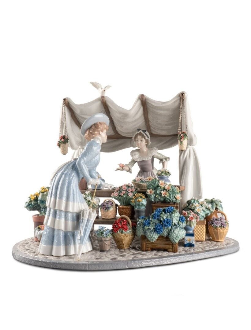Flowers market Sculpture. Limited edition LladroUSA
