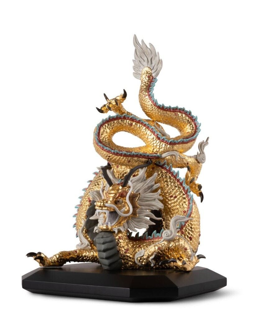 Protective Dragon (Golden) - Special Edition | Lladro Official JAPAN
