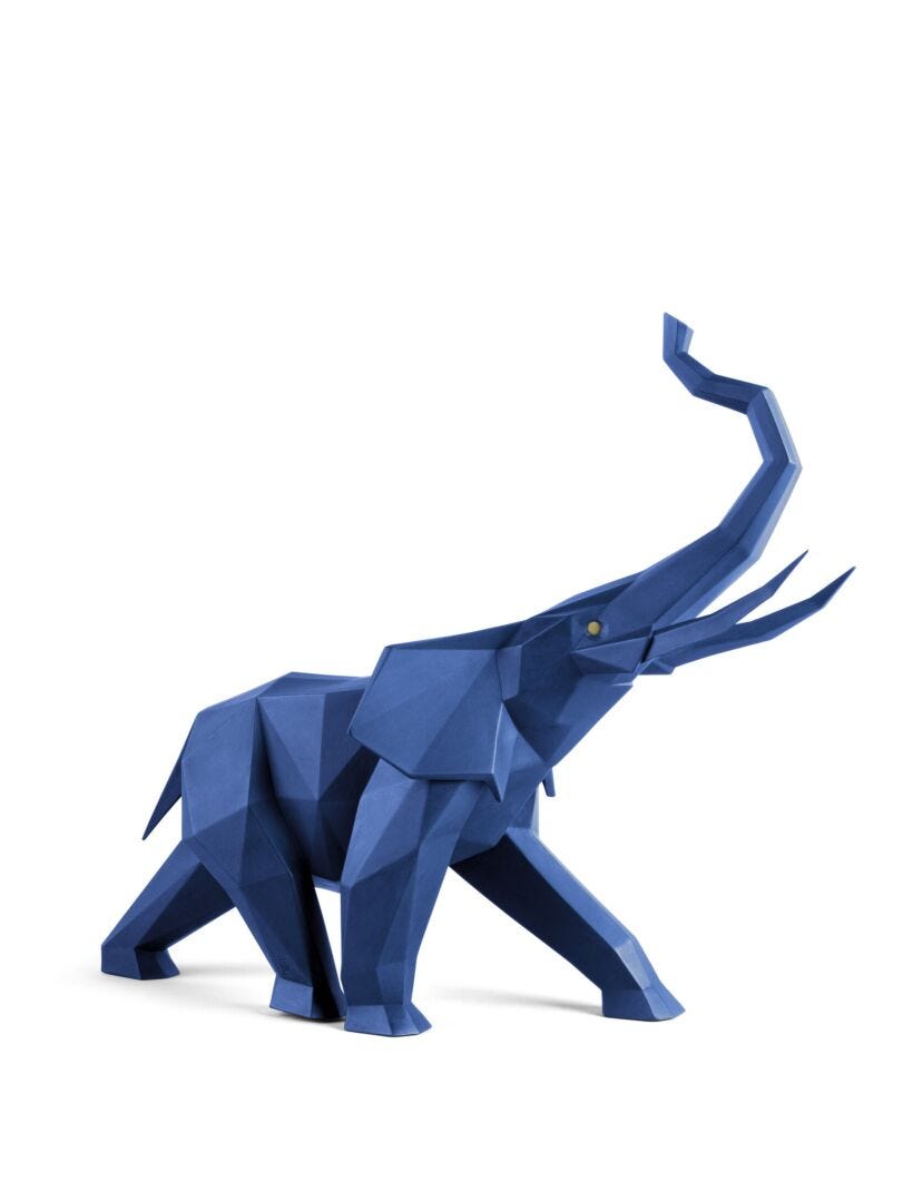 Elephant (blue) Sculpture - Lladro-Europe