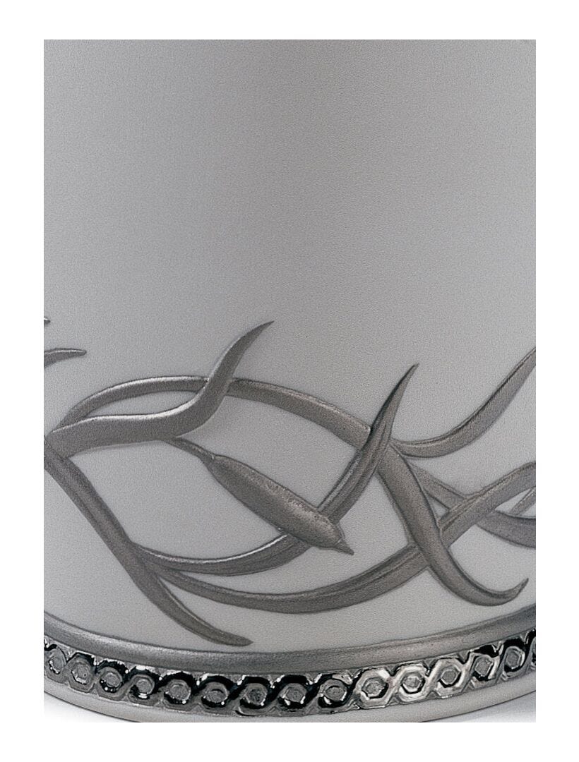 リヤドロ Lladro Herons Realm Vase Silver Lustre