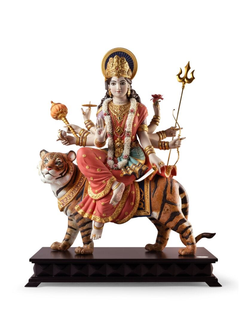 Goddess Durga Sculpture. Limited Edition - Lladro-Europe