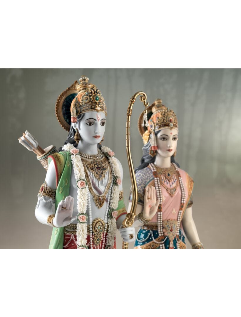 Rama and Sita Sculpture. Limited Edition - Lladro-India