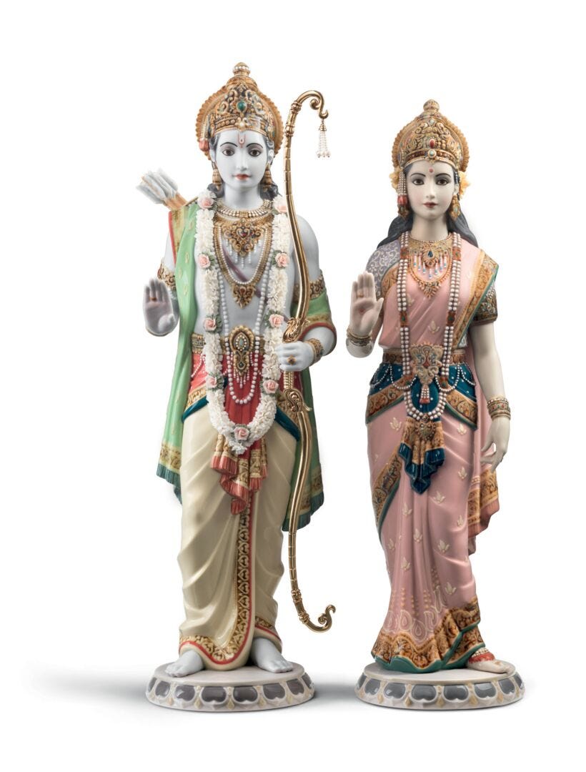 Rama and Sita Sculpture. Limited Edition - Lladro-India