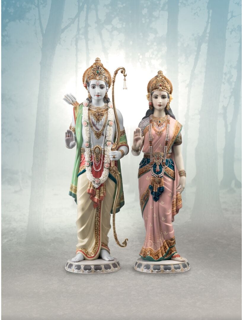 Rama and Sita Sculpture. Limited Edition - Lladro-India