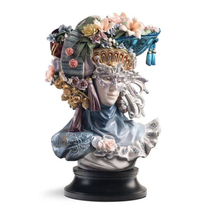 Venetian Fantasy woman Sculpture. Limited Edition in Lladró