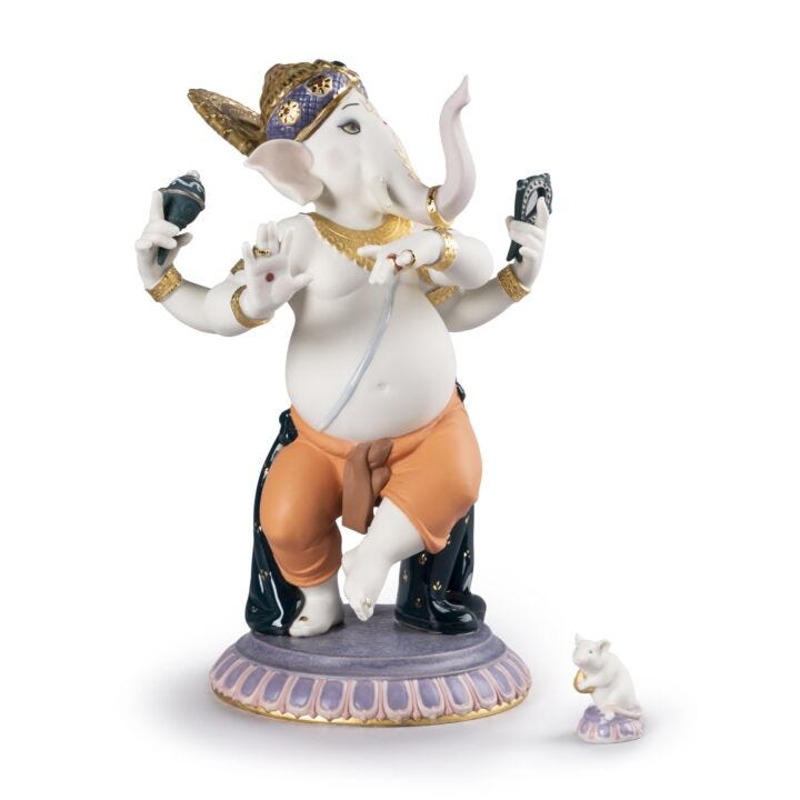 Dancing Ganesha Figurine. Limited Edition in Lladró