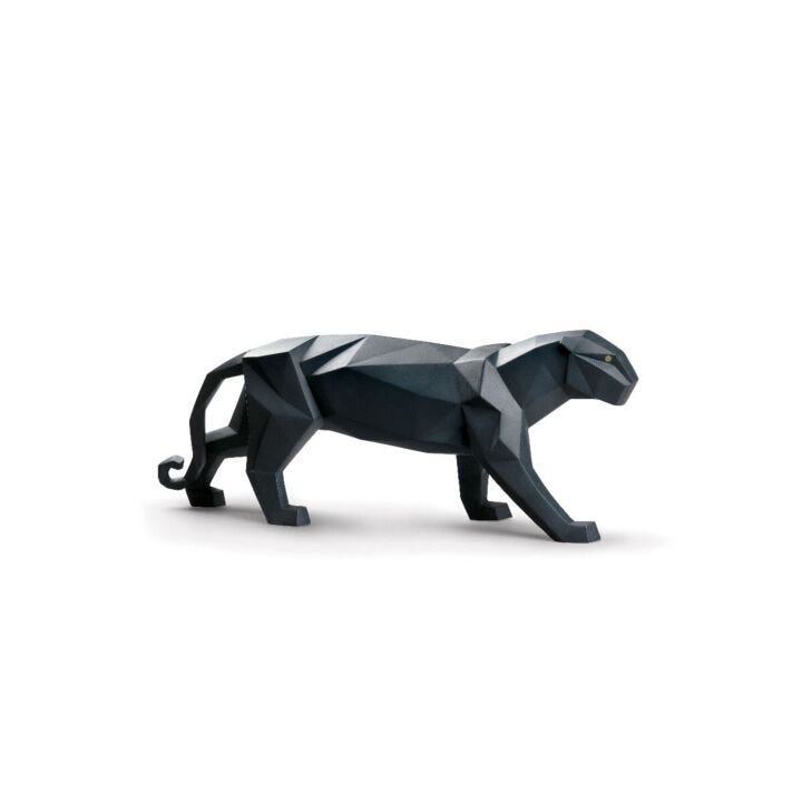 Panther Figurine. Black matte in Lladró