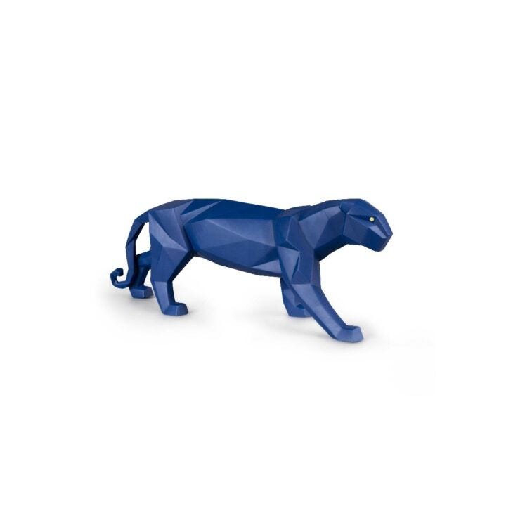 Panther Figurine. Blue matte in Lladró