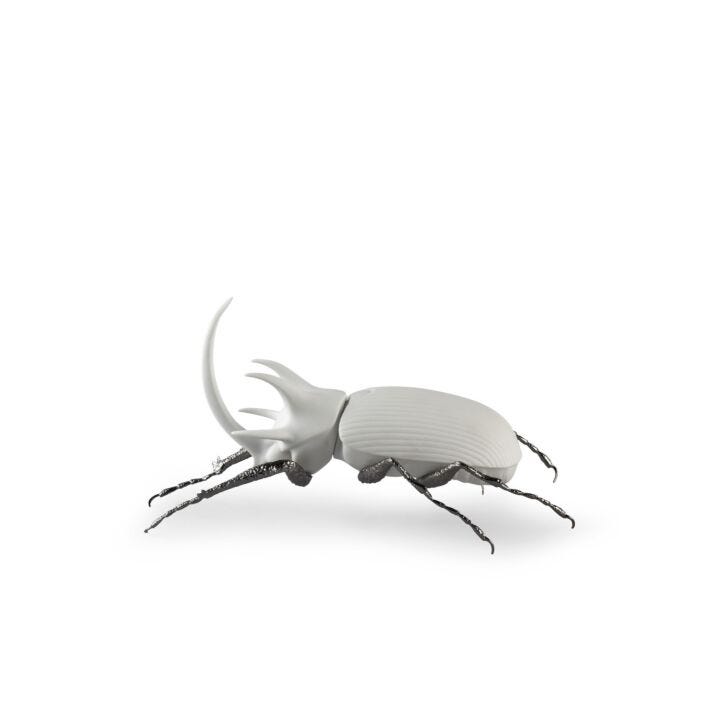Figura Escarabajo Rinoceronte. Blanco mate en Lladró