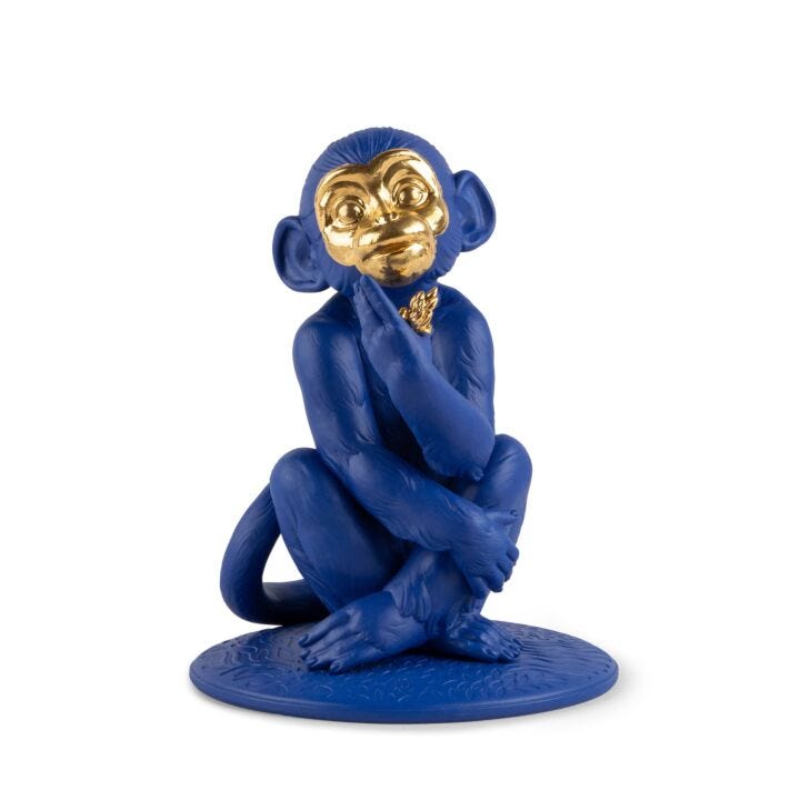 Little monkey (blue-gold) in Lladró