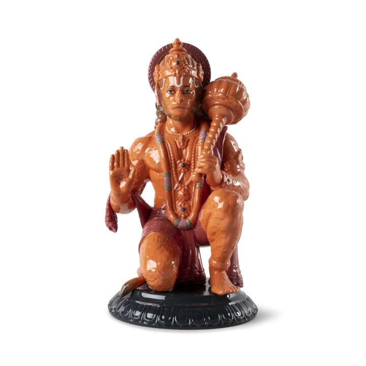 Figurina Hanuman . arancione in Lladró