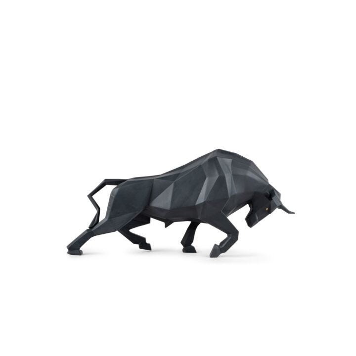 Bull Sculpture. Black matte in Lladró