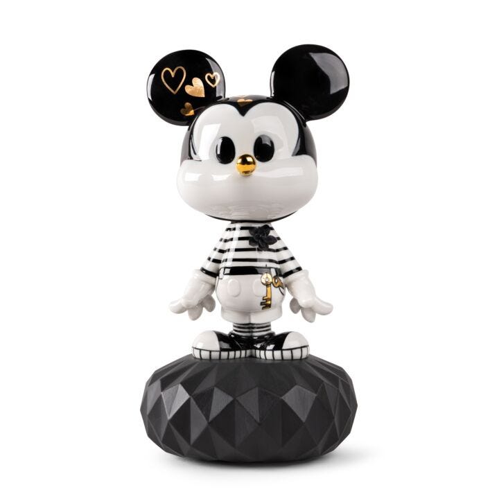 Mickey in black and white Sculpture in Lladró