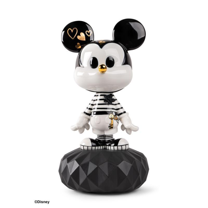 Mickey in black and white Sculpture in Lladró