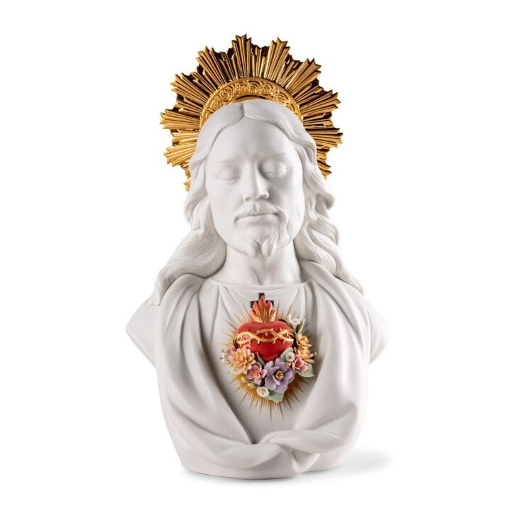 Sacred Heart of Jesus Sculpture in Lladró