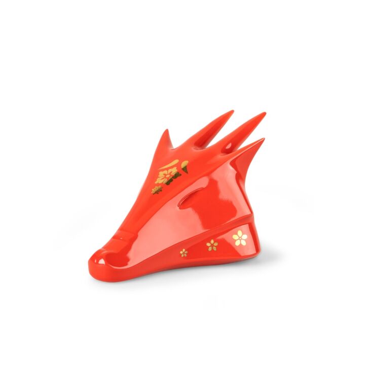 Escultura El Dragón. Rojo - oro en Lladró