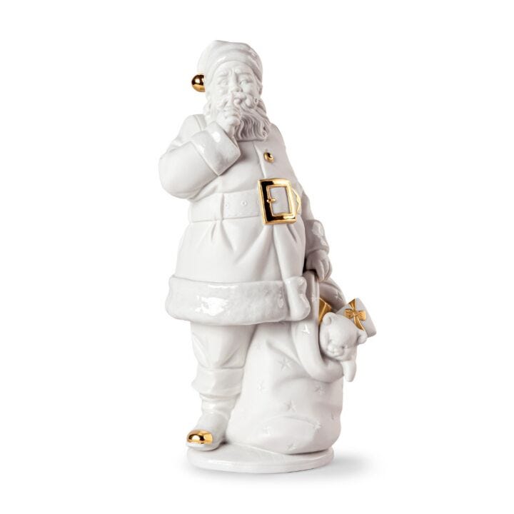Santa is here Sculpture. White-gold in Lladró