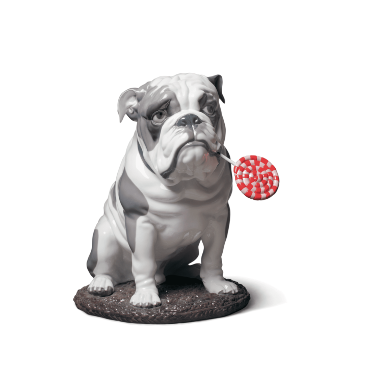 Figura perro Bulldog con piruleta en Lladró