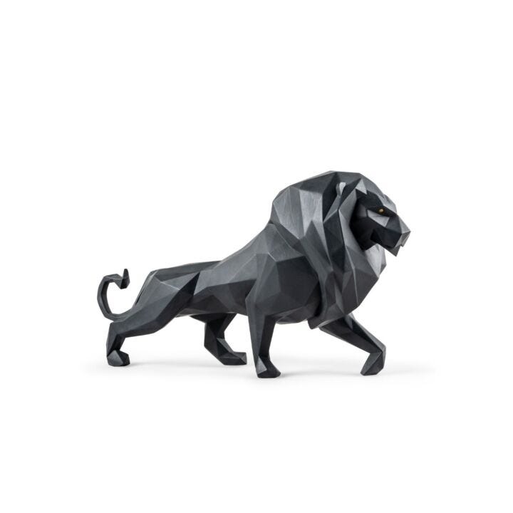 Lion Sculpture. Matte black in Lladró