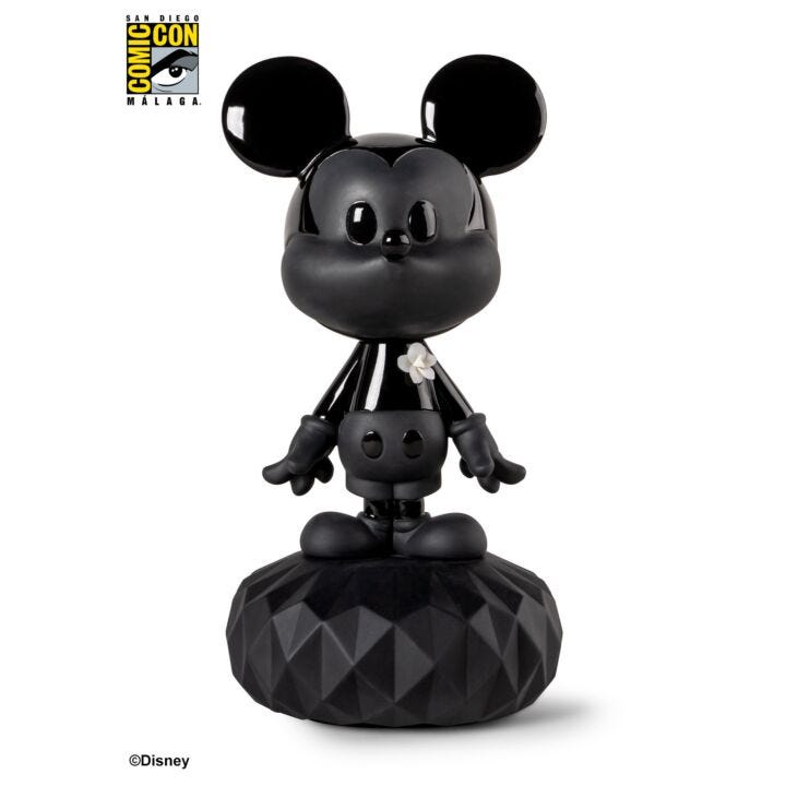 Mickey Total Black Sculpture in Lladró