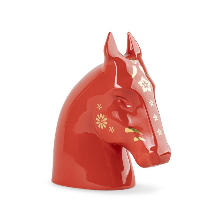 The Horse Sculpture. Red - gold in Lladró
