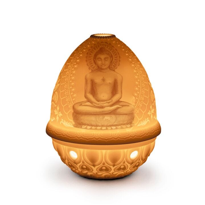 Lord Mahavira Lithophane. Rechargeable LED in Lladró