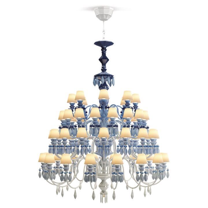 Belle de Nuit 56 Lights Chandelier. Blue (US) in Lladró