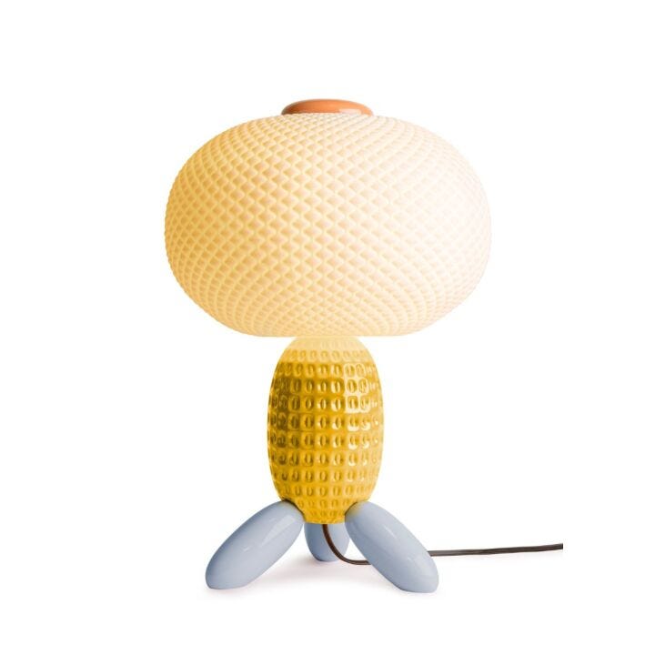 Soft Blown Table lamp. Yellow (CE) in Lladró