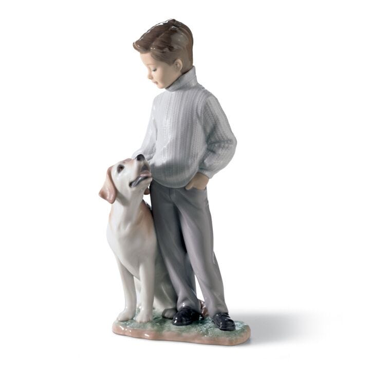 Figura niño con perro Mi amigo más fiel en Lladró