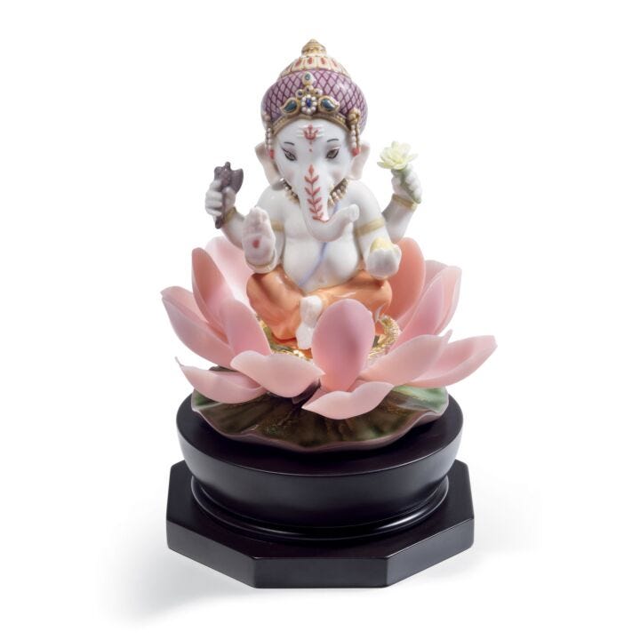 Figura Ganesha sobre loto en Lladró