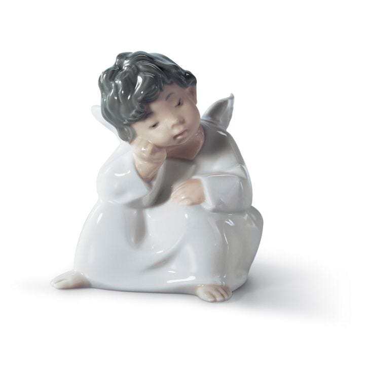 Angel Thinking Figurine in Lladró