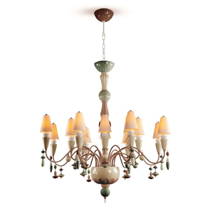 Ivy and Seed 16 Lights Chandelier. Medium Flat Model. Spices (US) in Lladró