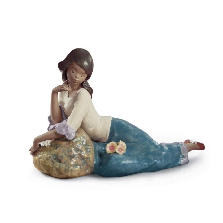 Meditative Moment Woman Figurine in Lladró