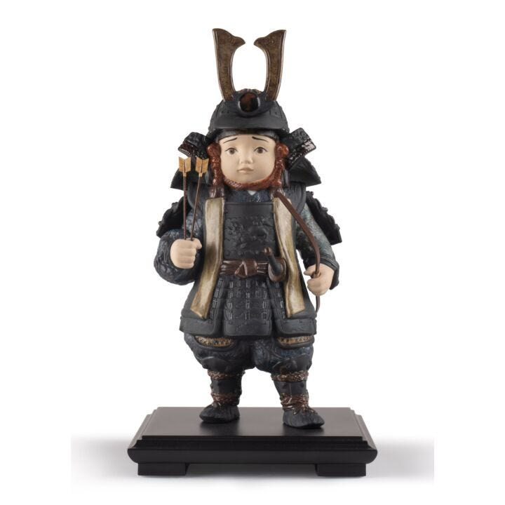 Figurina Bambino Samurai (marrone) in Lladró