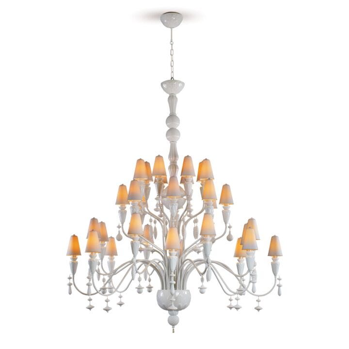 Ivy and Seed 32 Lights Chandelier. Large Model. White (CE/UK) in Lladró