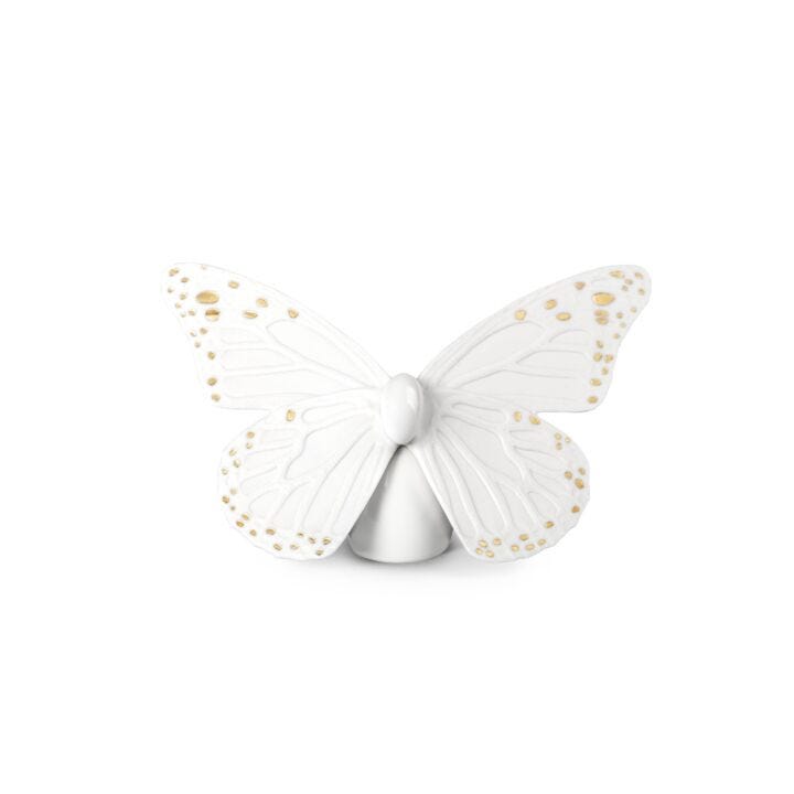 Butterfly Figurine. Golden Luster & White in Lladró