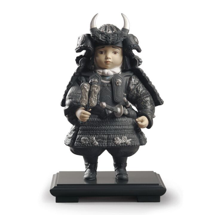 Figurina Bambino Samurai. Lustro argento. Edizione limitata in Lladró