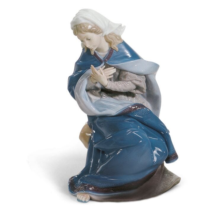 Virgin Mary Nativity Figurine in Lladró