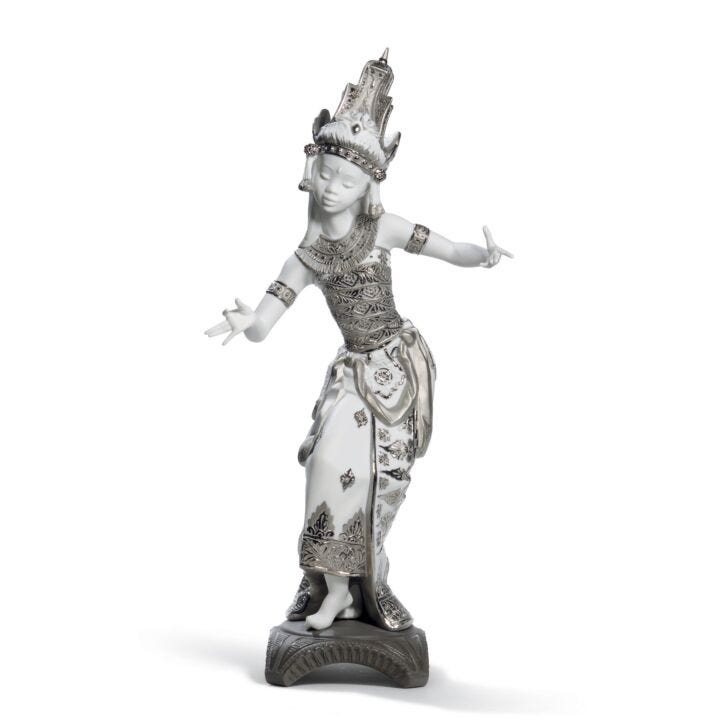 Bali Dancer Figurine. Silver Lustre in Lladró