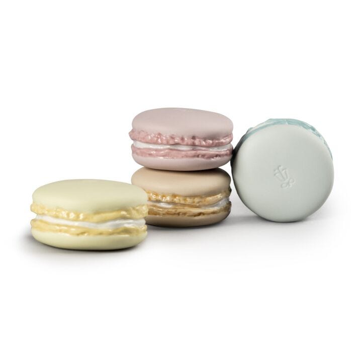 Macarons Figurine. Cream, Pink, Blue & Yellow in Lladró