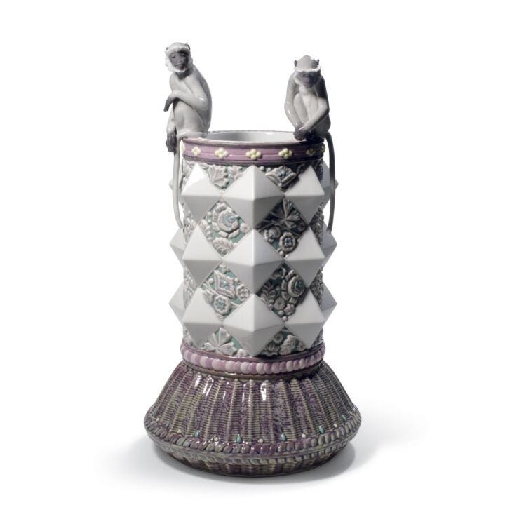 Monkey Bloom Vase in Lladró