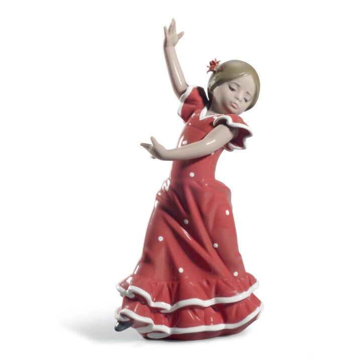 Lolita Flamenco Dancer Girl Figurine. Red in Lladró