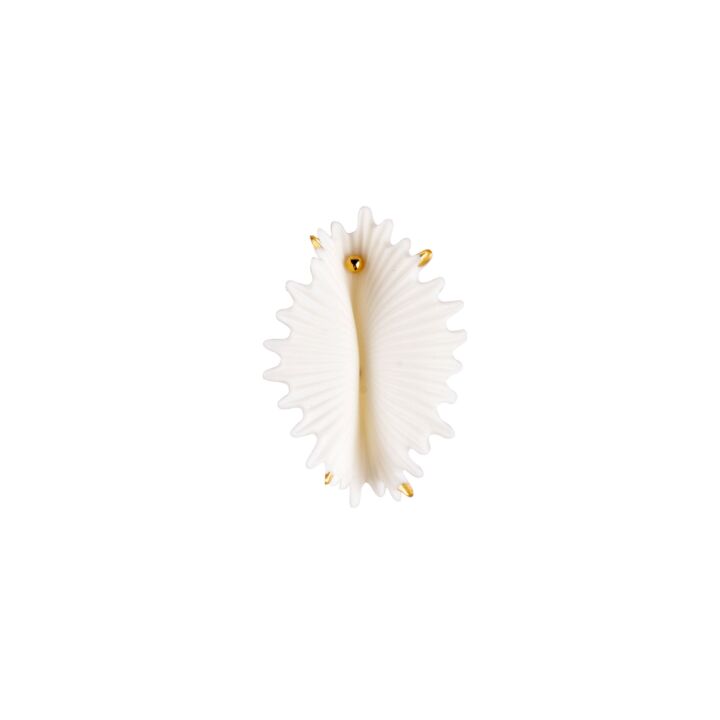 Actinia Big Earring. White and Golden luster in Lladró