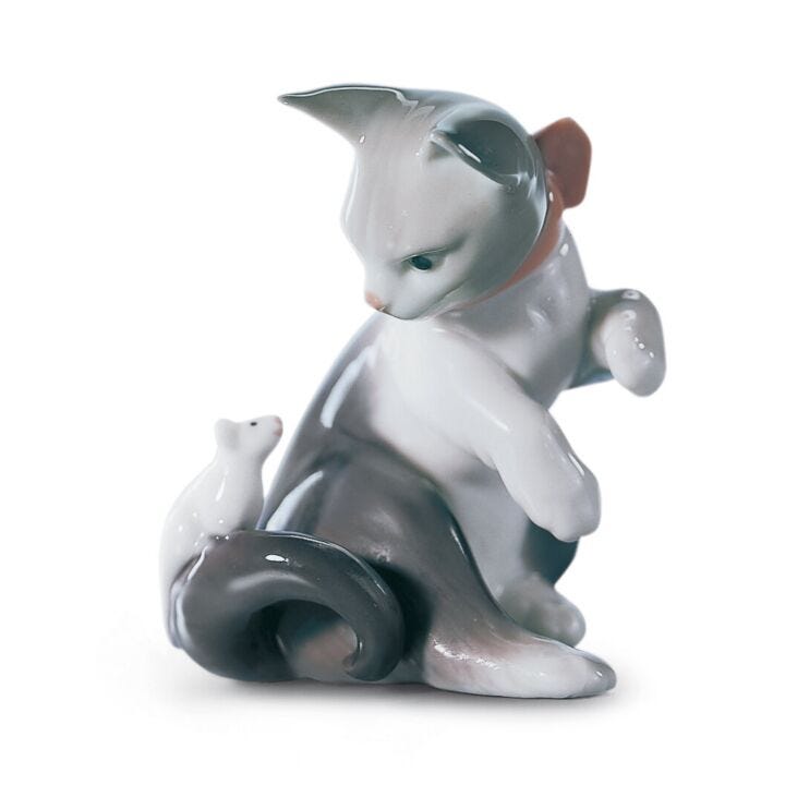 Cat and Mouse Figurine in Lladró