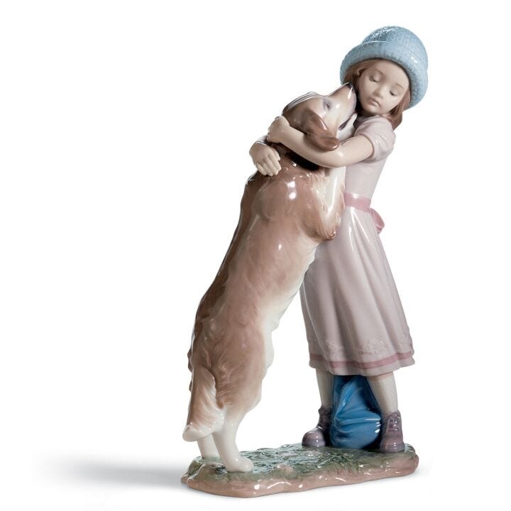 A Warm Welcome Dog Figurine in Lladró